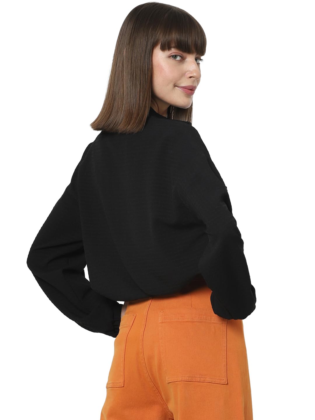 Women's Polyester Blend Crop Casual Jacket - Image 4