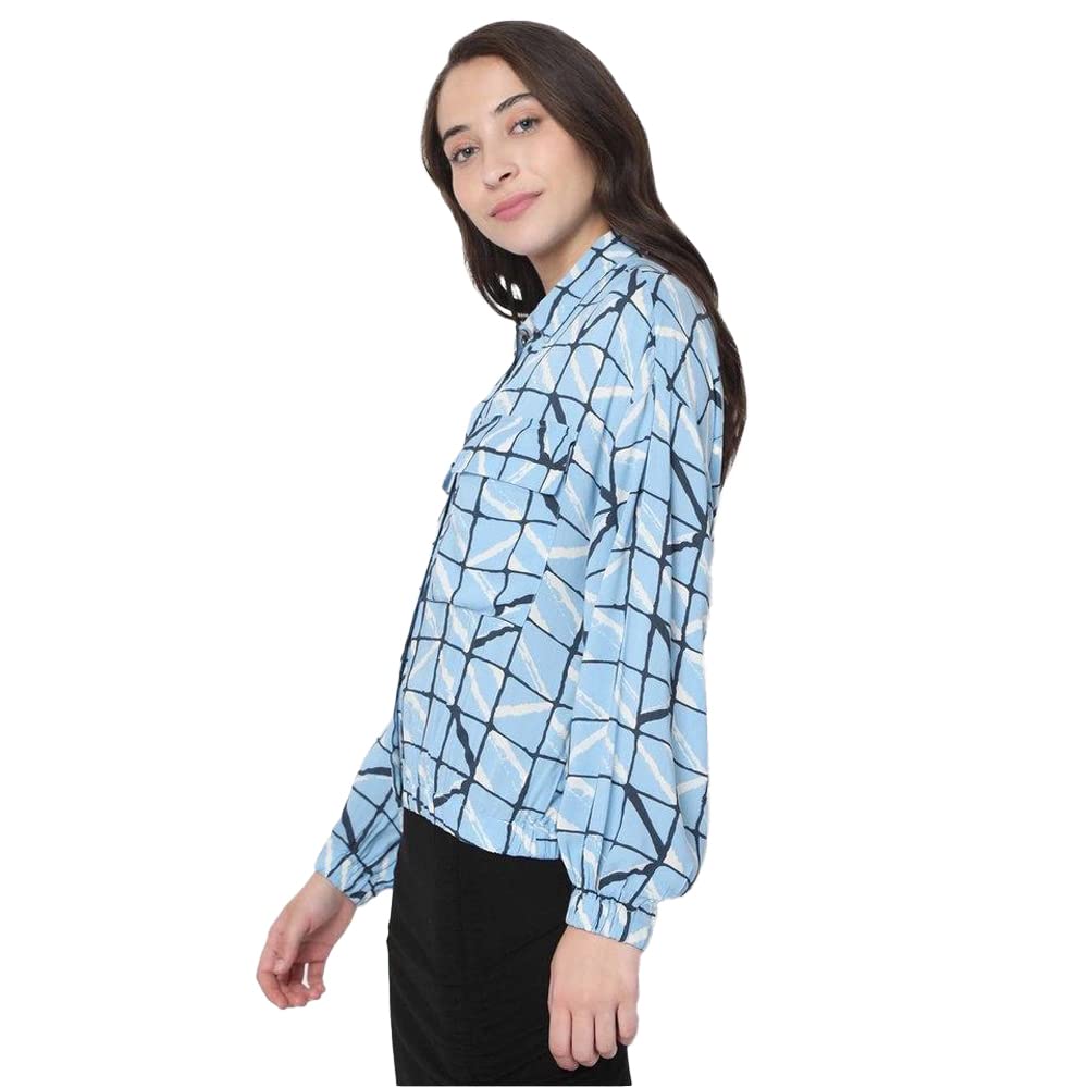 Printed Collared Viscose Women's Casual Wear Waist Length Jackets - Image 3