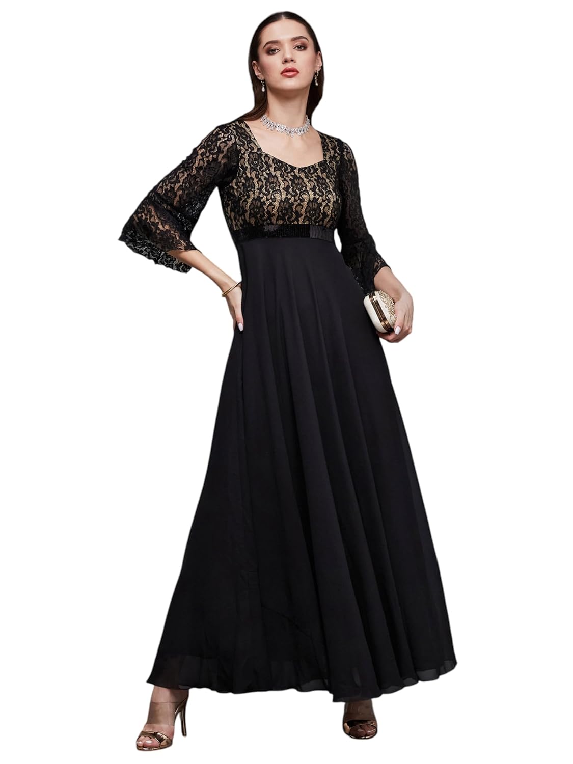 Women's Solid One Shoulder Sleeveless Ruffled Maxi Dress - Image 7
