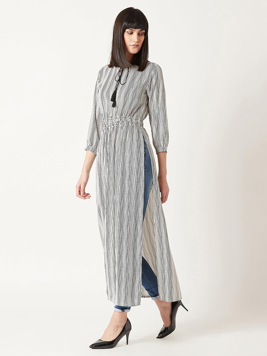 Women's Striped Relaxed Fit Waist Elasticated - Image 4