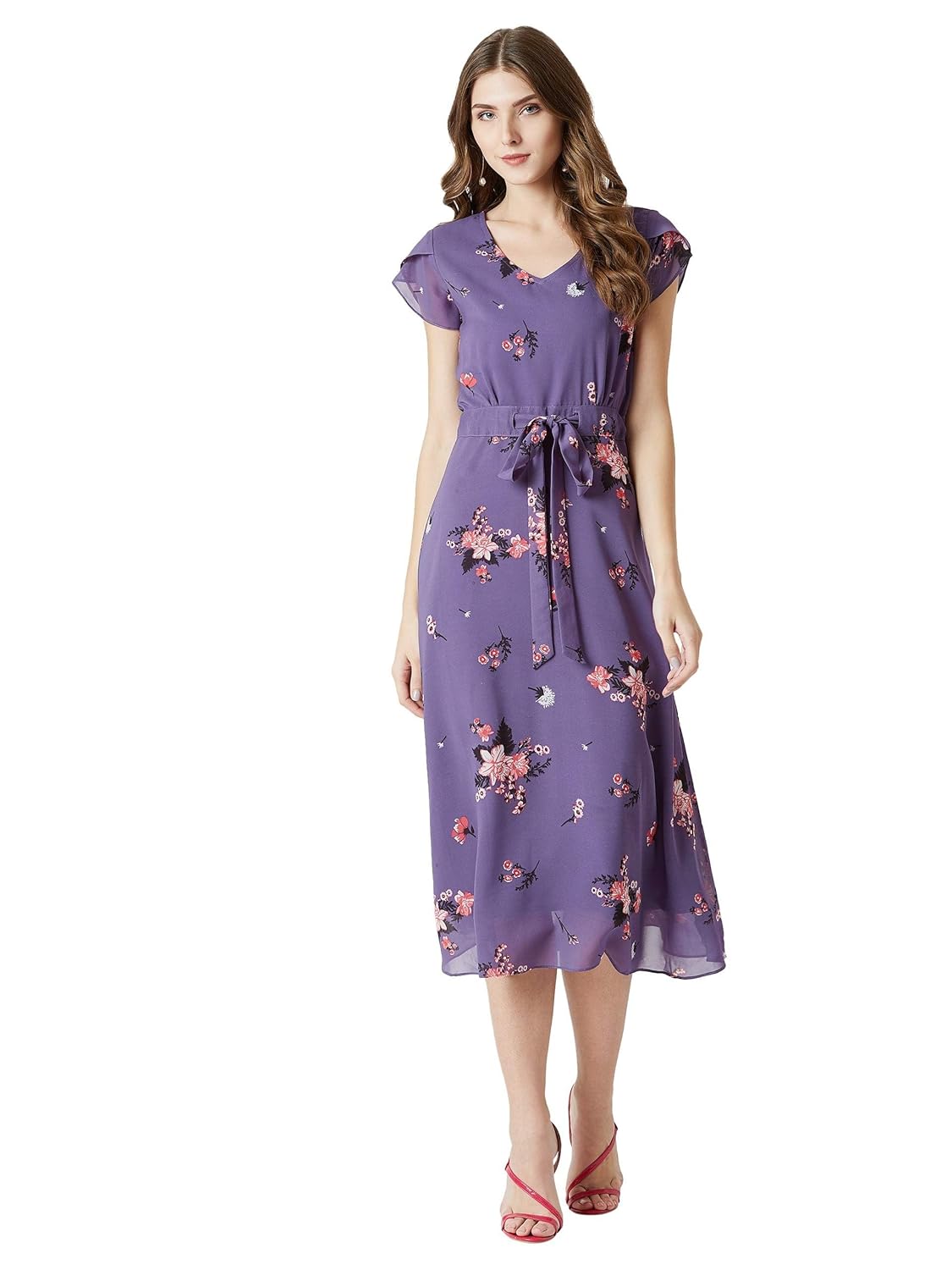 Women's Georgette Fit and Flare Midi Dress
