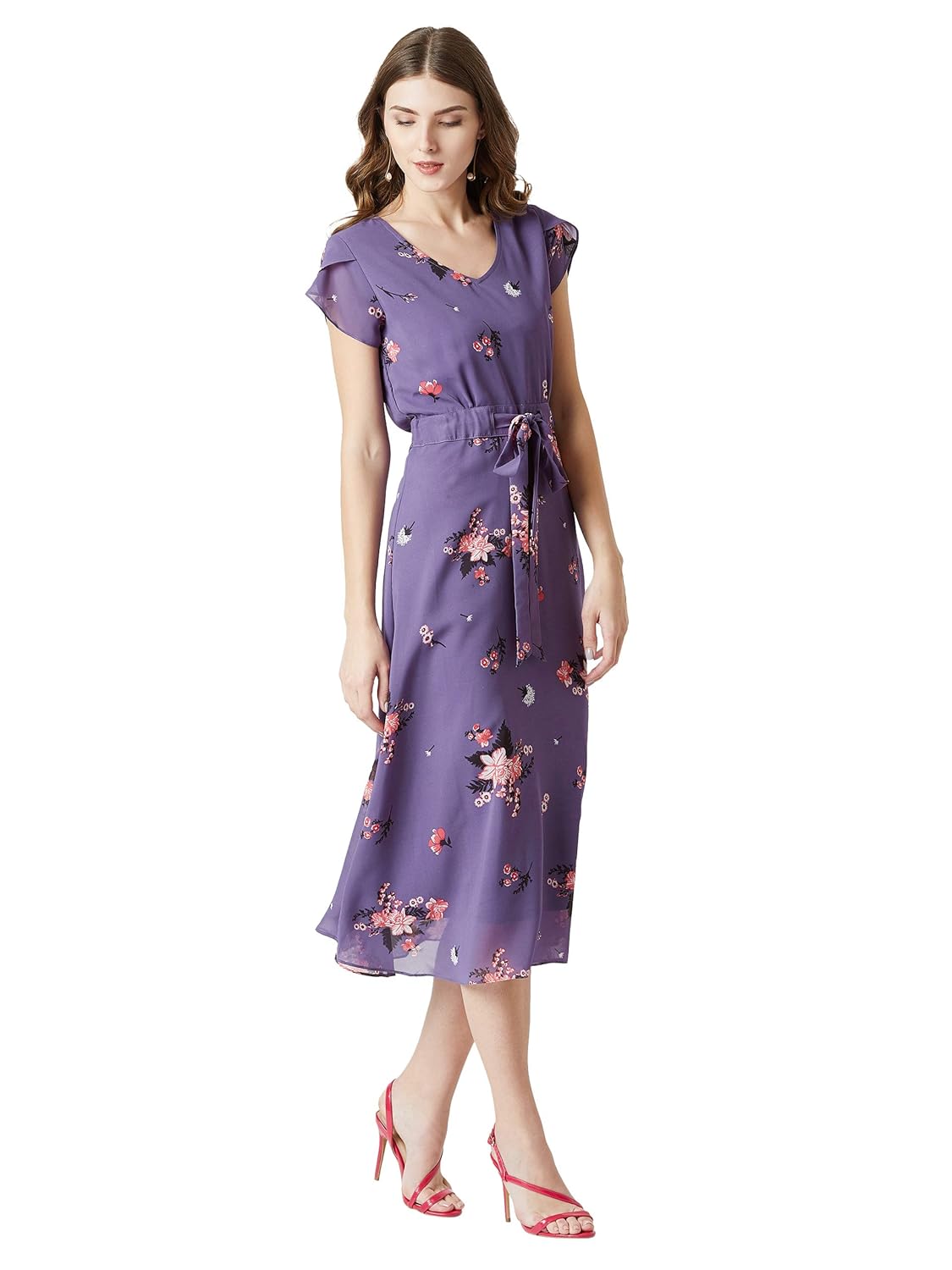Women's Georgette Fit and Flare Midi Dress - Image 4