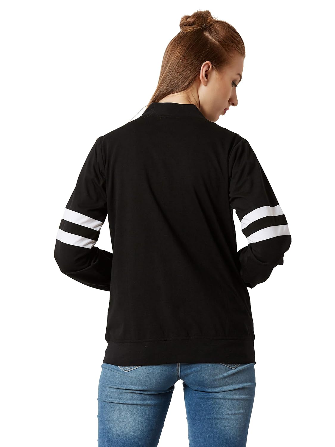 Women's Green Cotton Bomber Jacket - Image 4