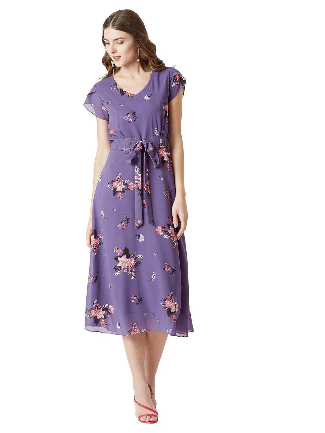 Women's Georgette Fit and Flare Midi Dress - Image 3