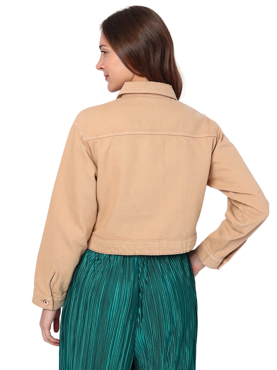 Denim Cotton Regular Fit Women's Casual Jacket - Image 4