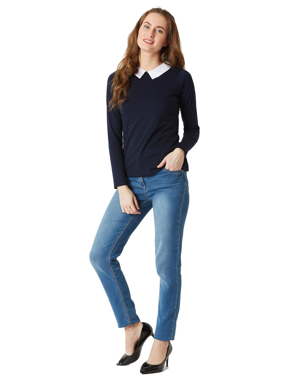 Women's Cotton Full Sleeve Collared Regular Fit Top - Image 2