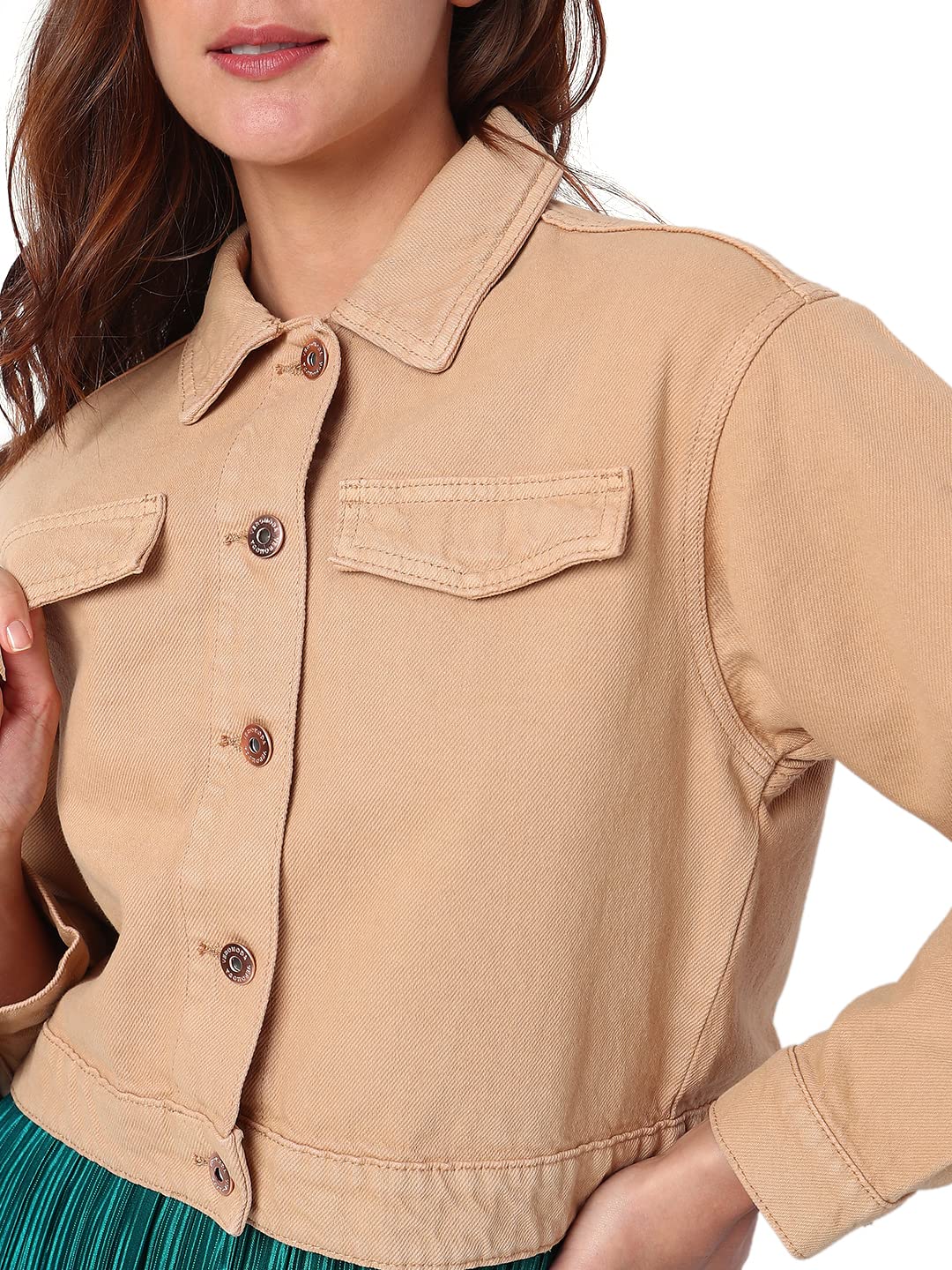 Denim Cotton Regular Fit Women's Casual Jacket - Image 6