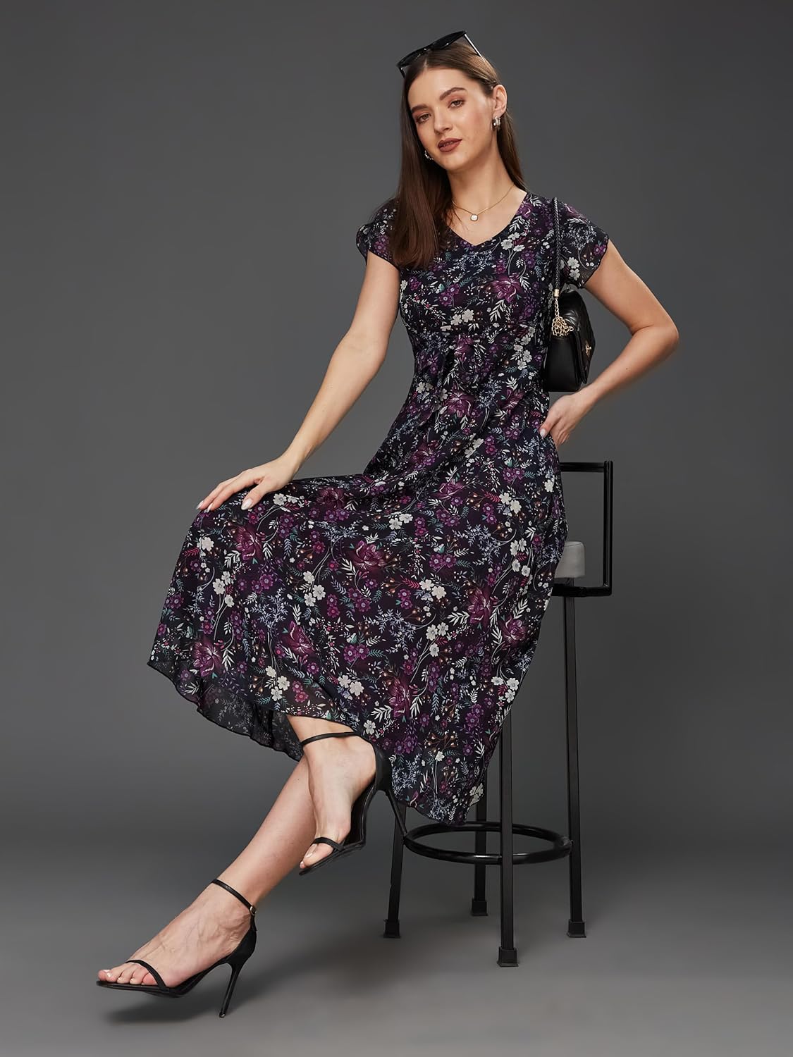Women's Georgette Fit and Flare Midi Dress - Image 18