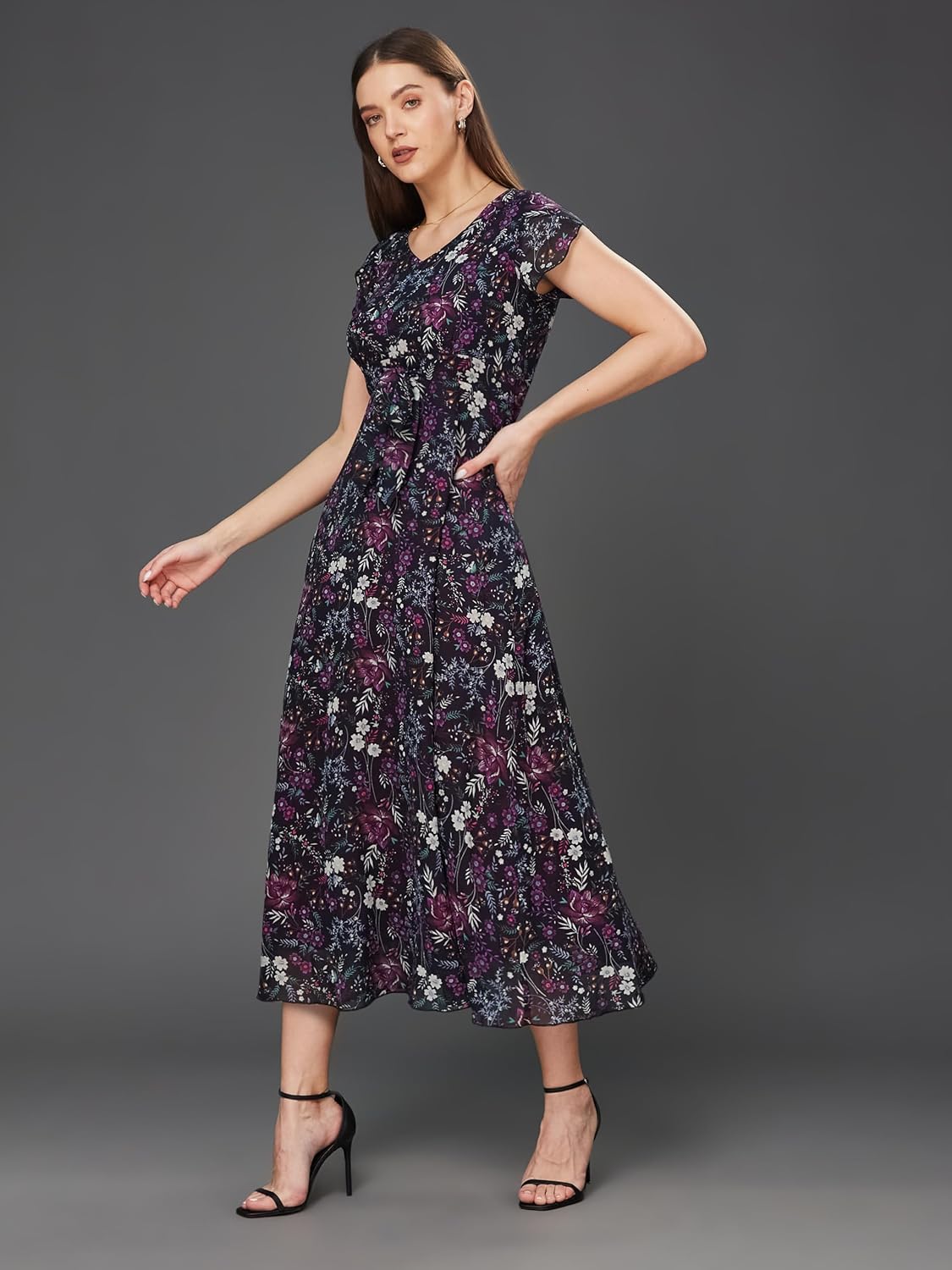 Women's Georgette Fit and Flare Midi Dress - Image 15