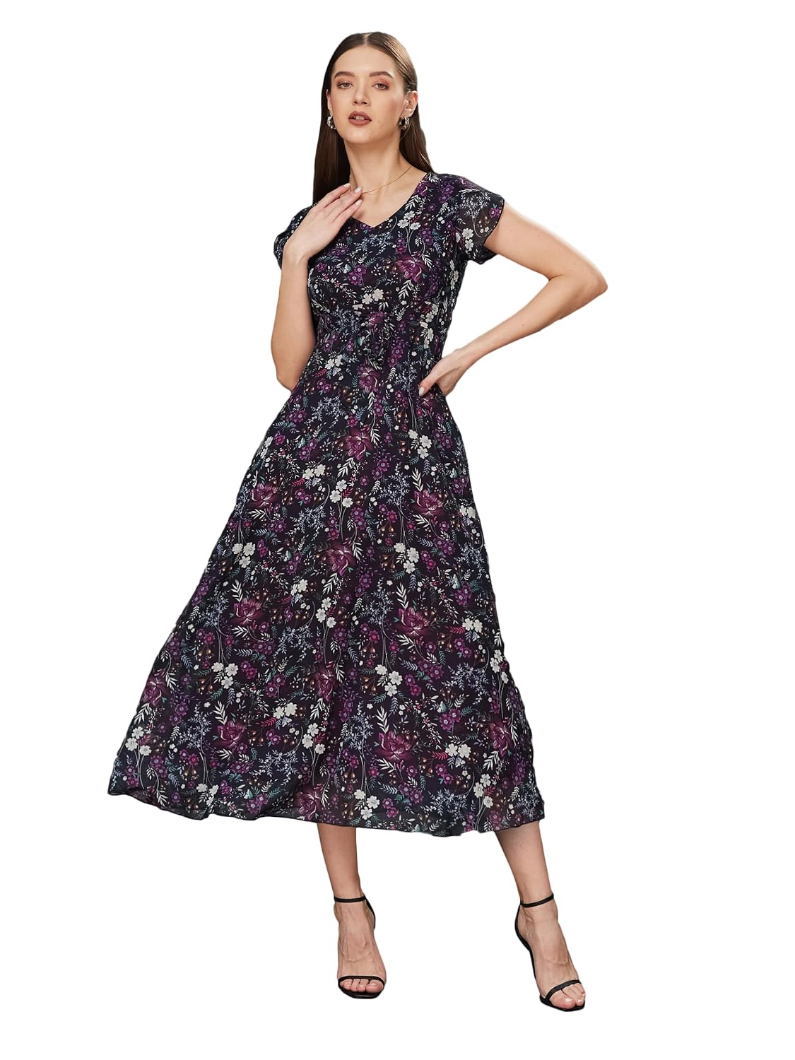 Women's Georgette Fit and Flare Midi Dress - Image 13