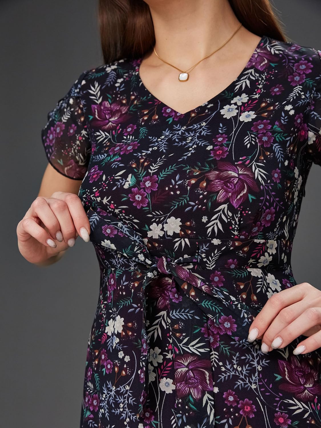 Women's Georgette Fit and Flare Midi Dress - Image 17