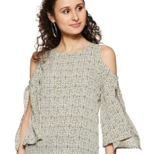 Women's Coral Ribbed Cold Shoulder Relaxed Fit Top